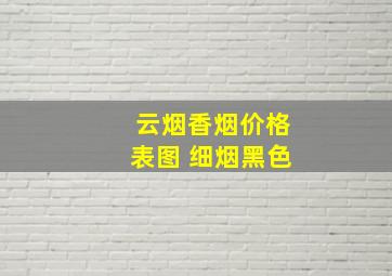 云烟香烟价格表图 细烟黑色